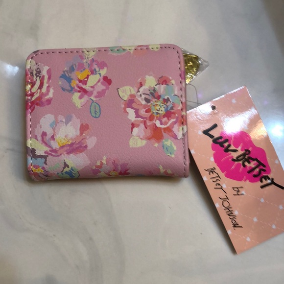 Betsey Johnson Luv Betsey Snap Card Wallet Pink Ditsy Floral Print NWT - Picture 12 of 13